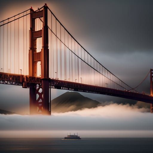 Golden Gate Bridge in Moody Cinematic Style