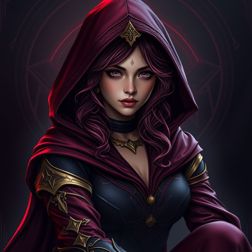 Mystical Woman in Art Nouveau Digital Portrait