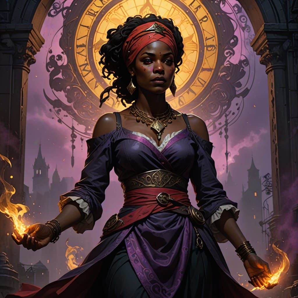 Dark Fantasy Voodooist in Shadows