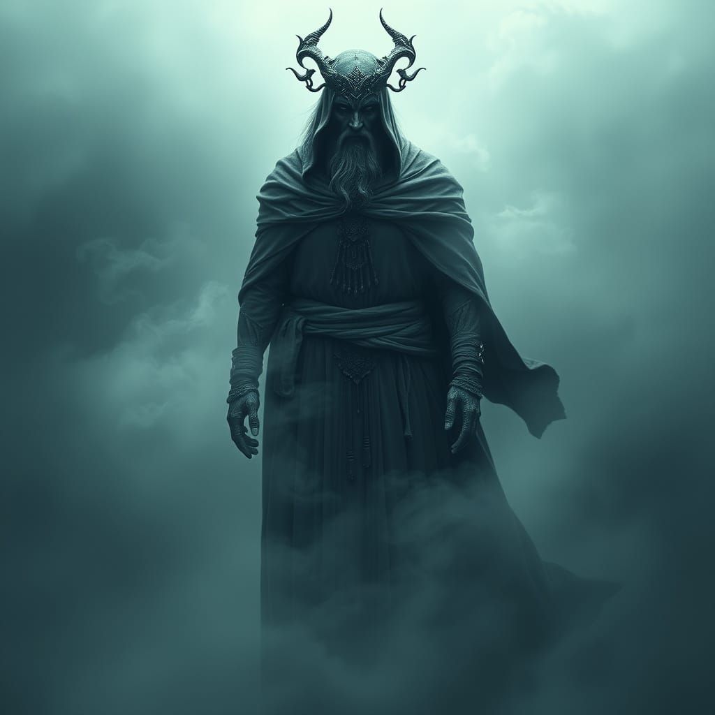 Mystical God of Mist in Hyperrealistic Detail