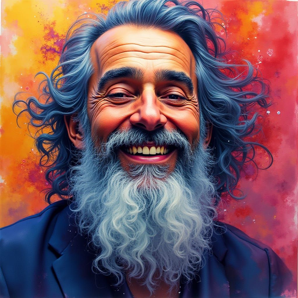 Vibrant Neo-Impressionist Masterpiece of a Wise and Handsome...