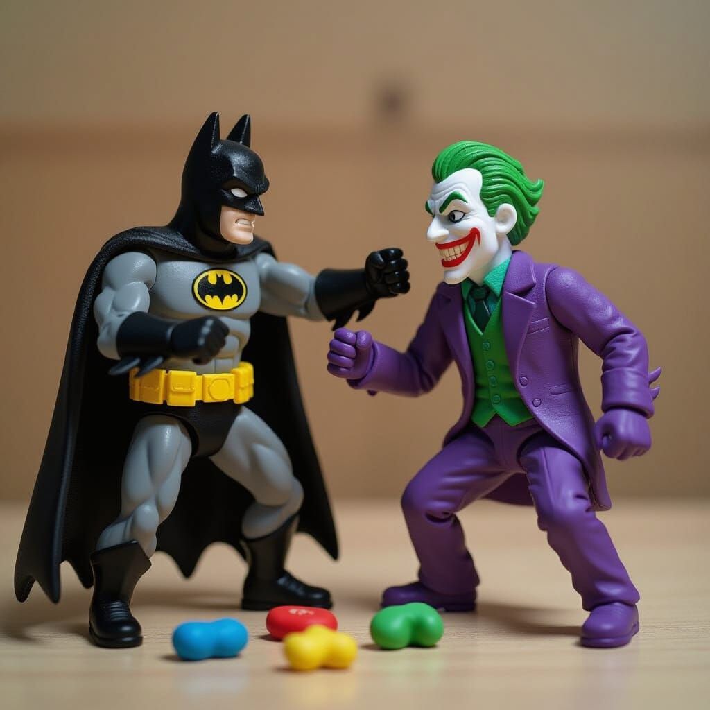 Play Dough Batman vs Joker Statue Fight
