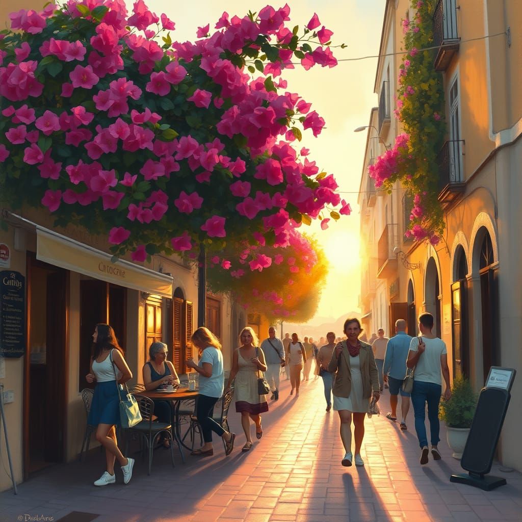 Impressionist Morning in a Bustling Café