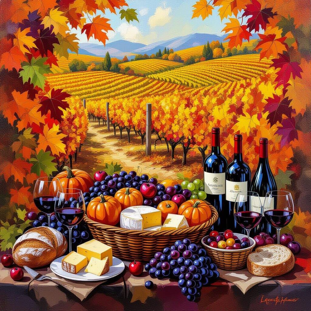 Napa Winery Autumn Harvest Buffet with Ecstatic Fall Colors