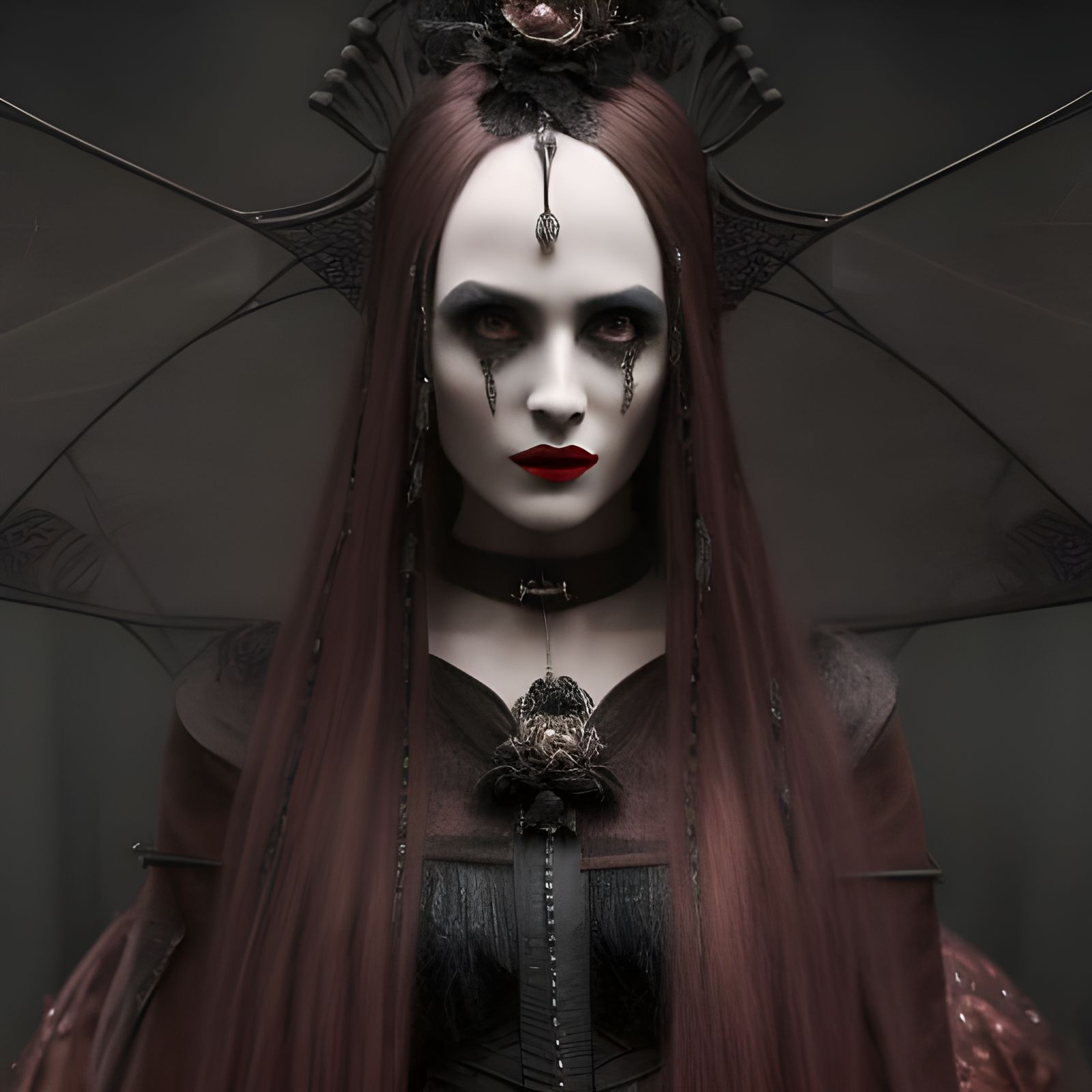 Gothic Bride in Coffin: Hyperrealistic Dark Fantasy