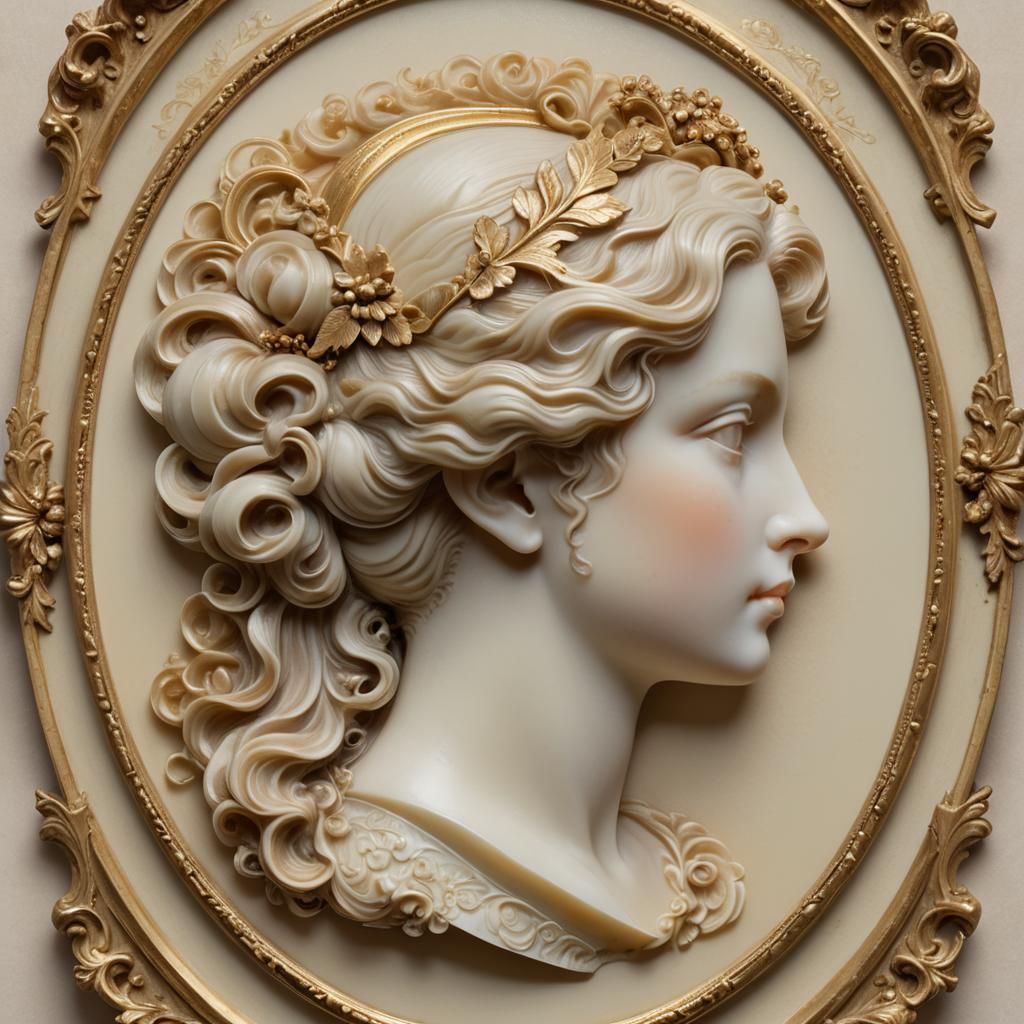 Regency Era Cameo Portrait in Dutch Masters Style