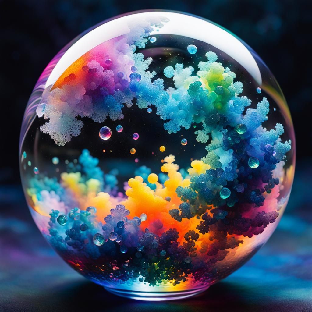 Ethereal Smoke Orb in Abstract Pointillism Style