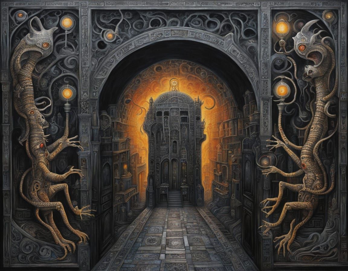 Surrealistic Hellscapes in Cyberpunk Style