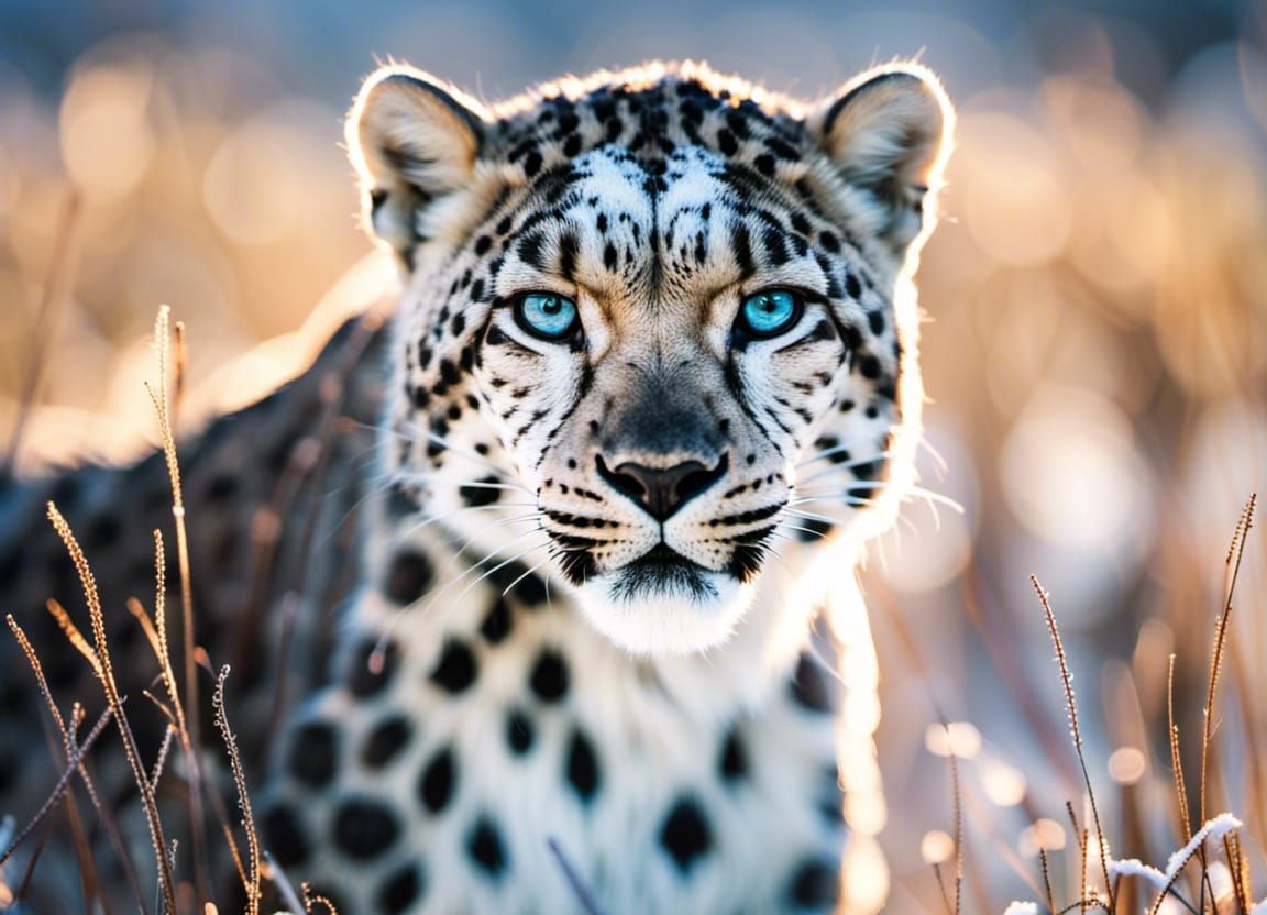 Snow Leopard in Frozen Tundra, Professional Photography