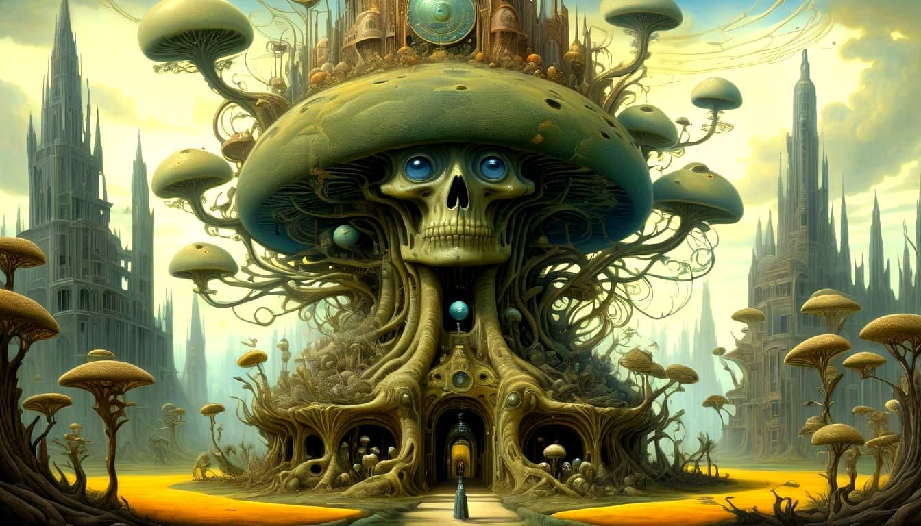 Ethereal Plant Hybrid in Imperial Landscape