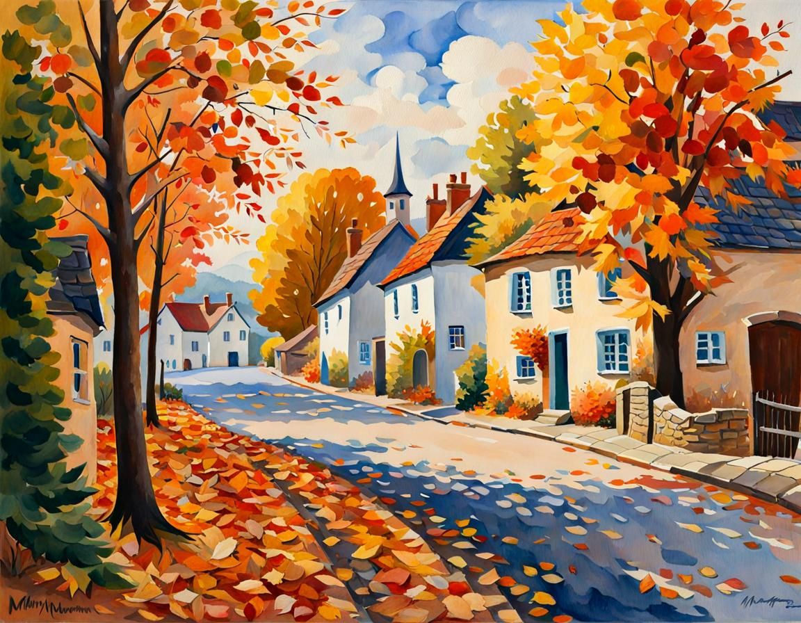 Picturesque Autumn Village