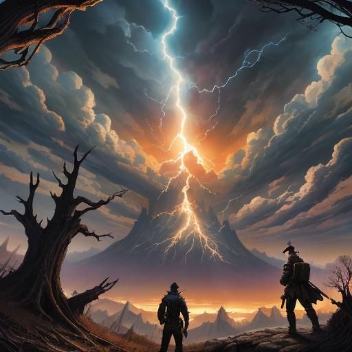 Fantasy Adventurers Witness Wasteland Storm in Comic Book Ar...