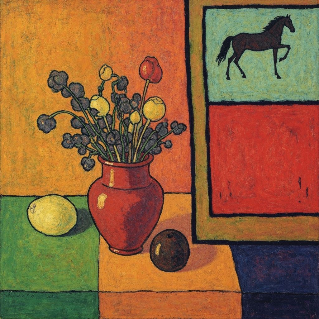 Dramatic Still Life of an Upside-Down Horse in Modern Art St...