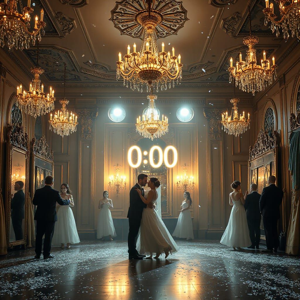 Ghostly Victorian Ballroom Celebration at Midnight