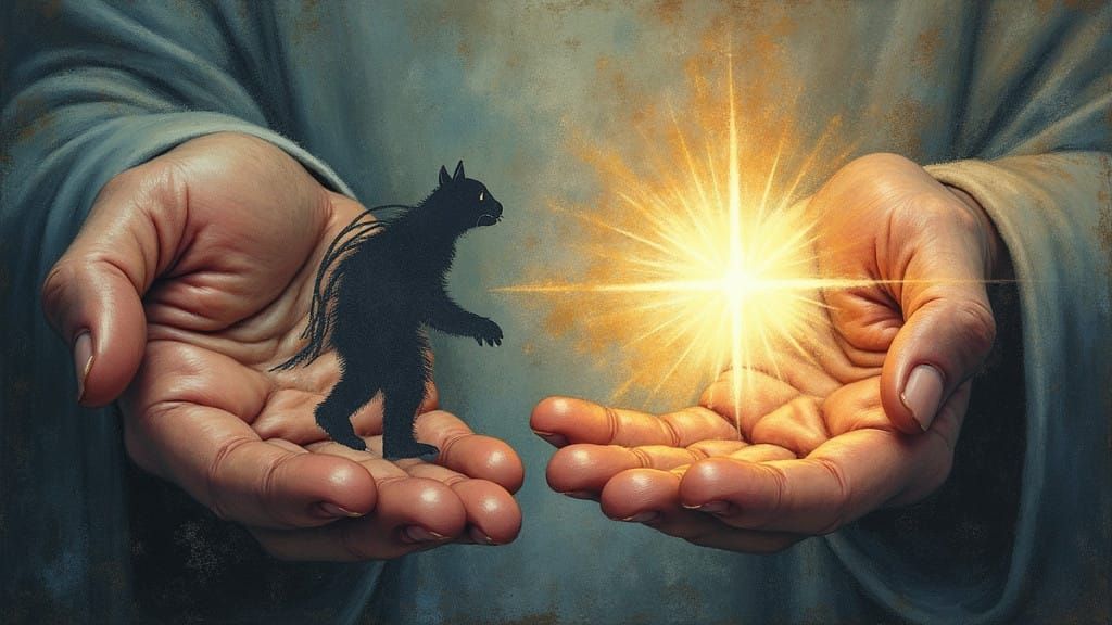 Symbolic Balance of Light and Shadow in Art