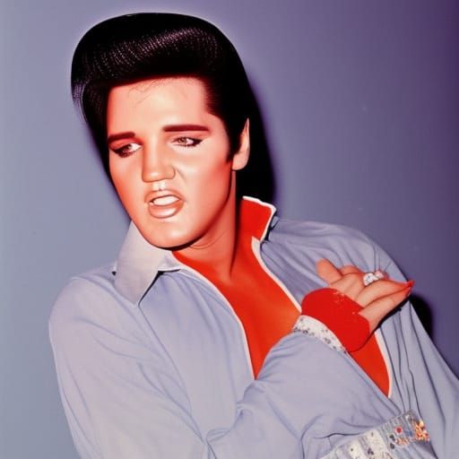 Elvis Presley and Ann Margret in Bright 1980s Colors