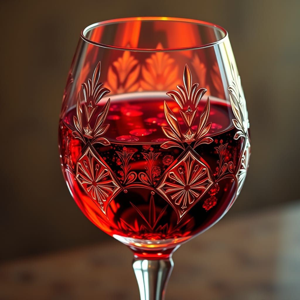 Crystal Wine Cup in Art Nouveau Elegance