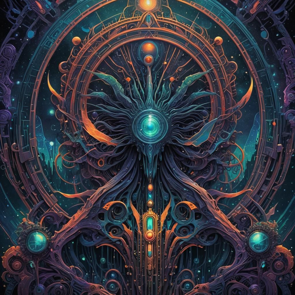 Spectrum Cosmic Serenade hyperdetailed art deco eldritch gli...