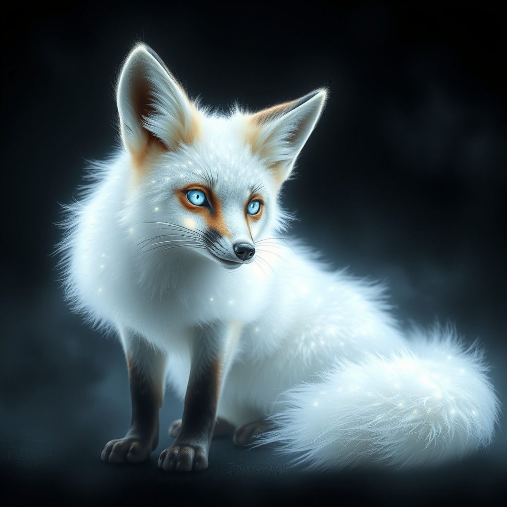 Bioluminescent Fox in Ethereal Fantasy Style