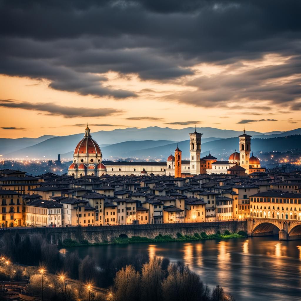 Hyperrealistic Florence in Cinematic Light