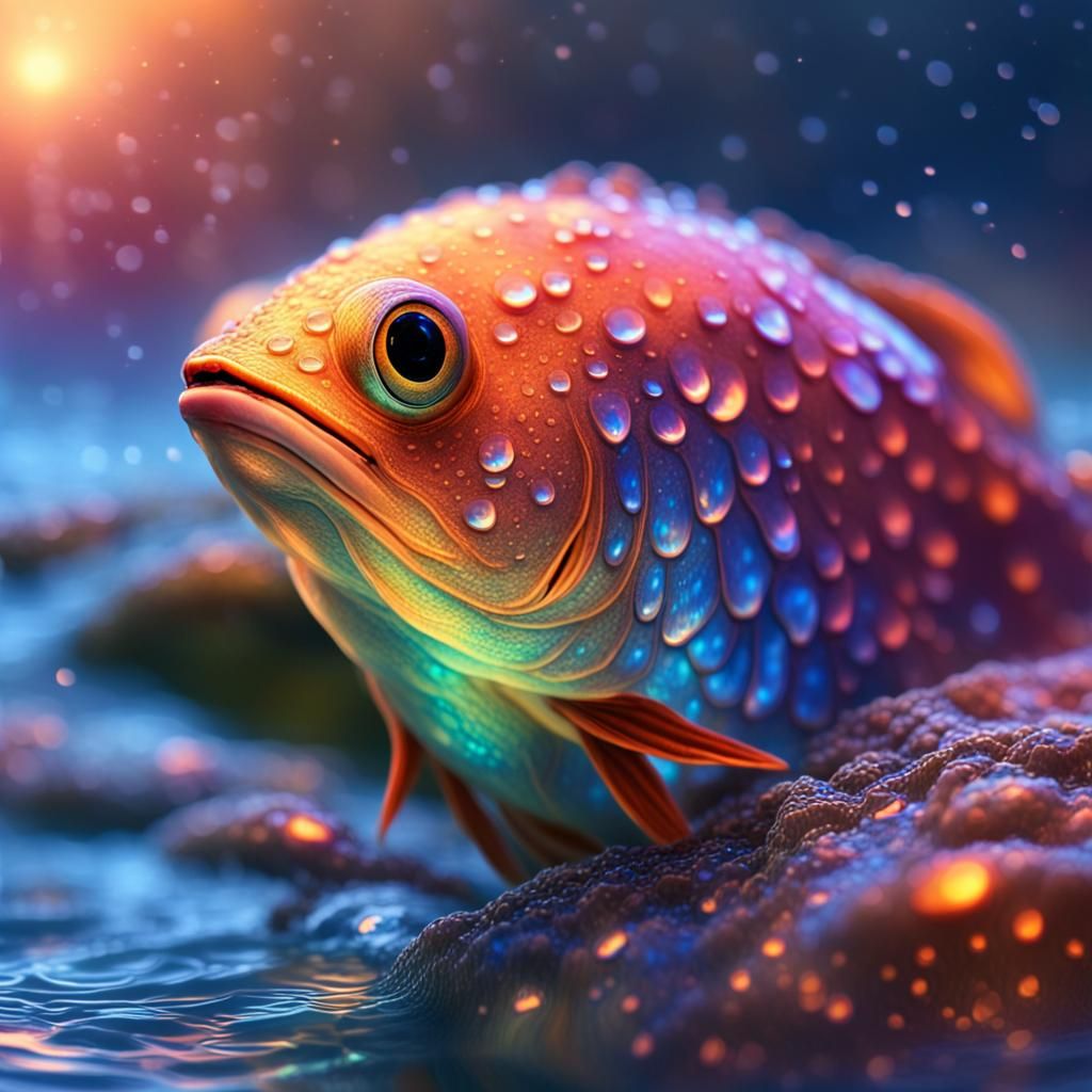 Brainfish Emerges: Iridescent Bioluminescent Concept Art