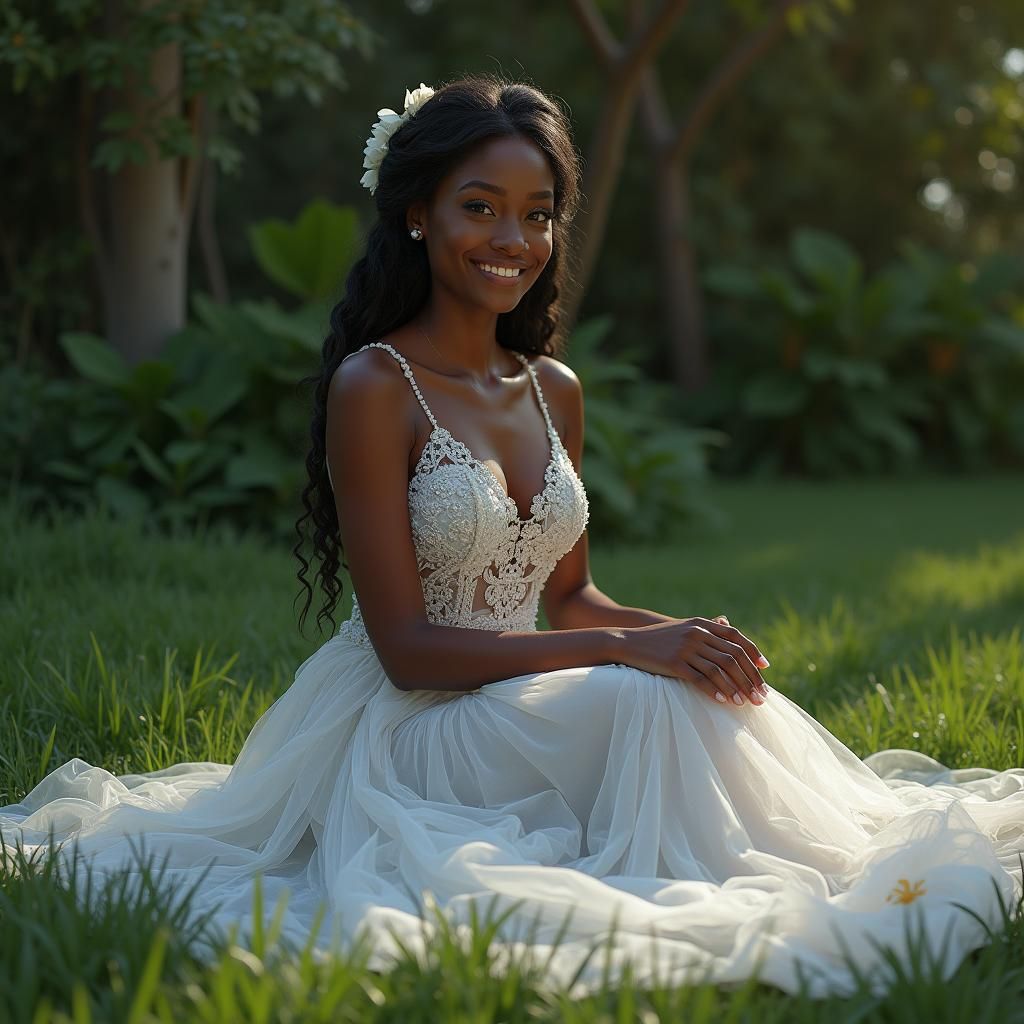 Christian Bride in Transparent Gown, Matte Painting