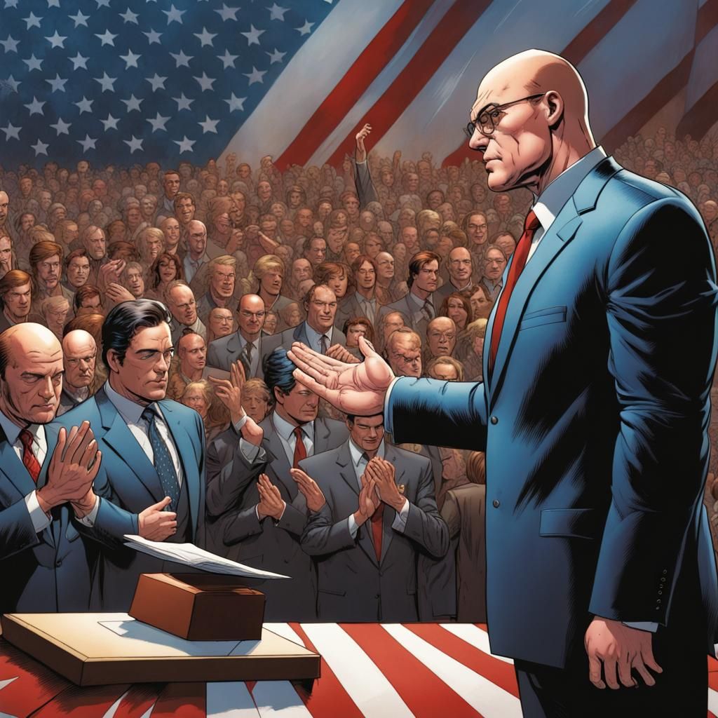 Lex Luther Inauguration: Comic Book Art