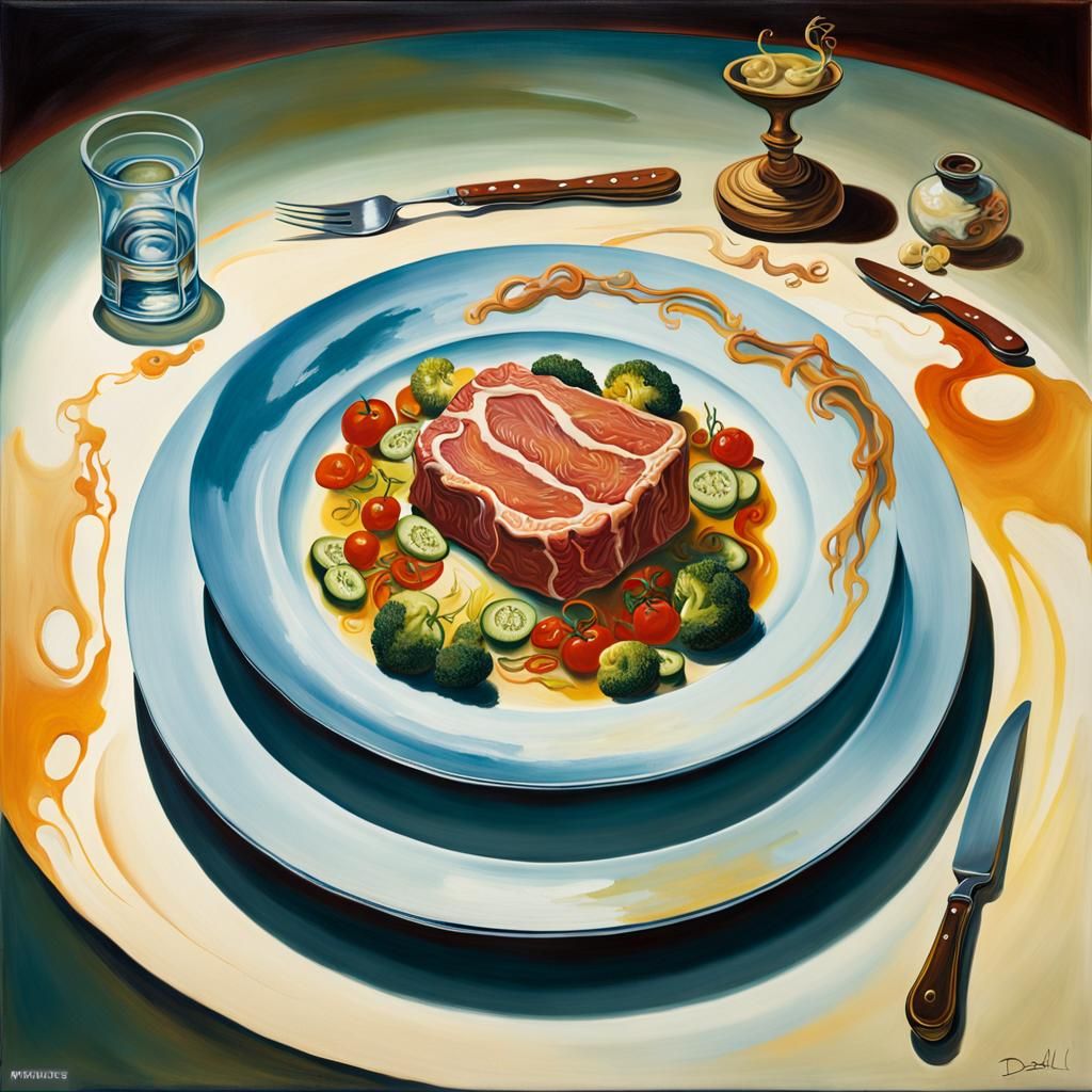 Surreal Still Life: Food in an Empty Space