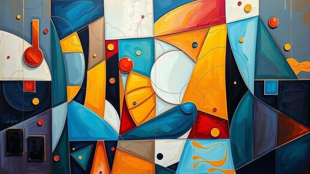 The Fourth Dimension Cubist Oil Painting