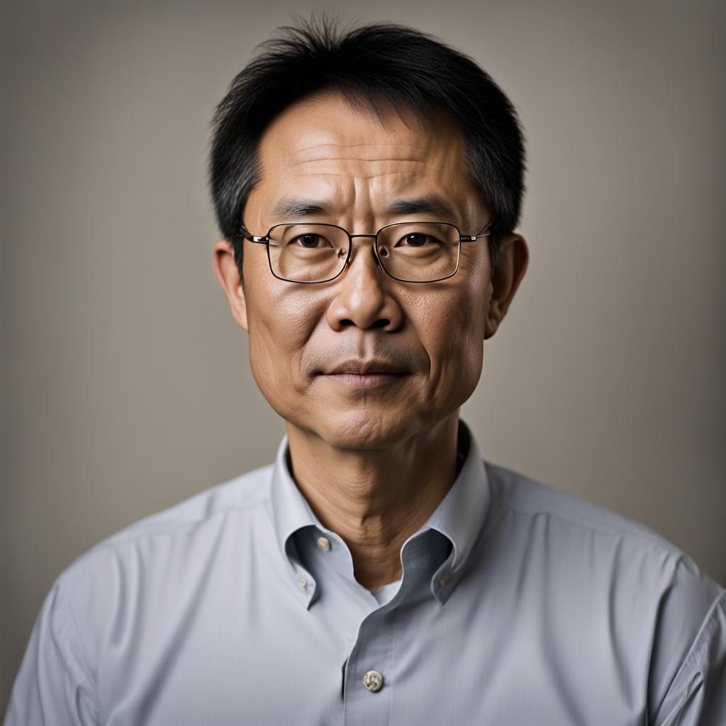 Professional Portrait of Taiwanese Professor in Studio Light...