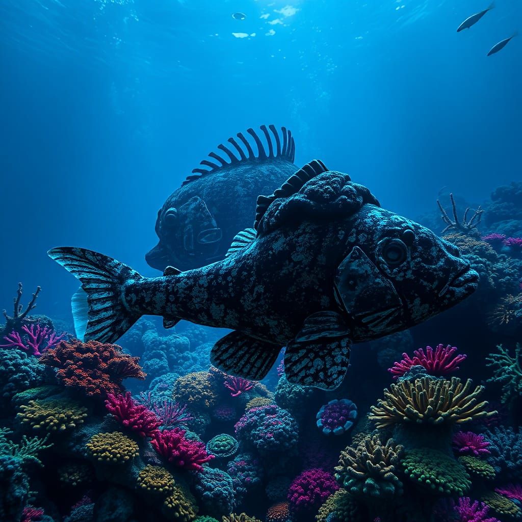 Creepy grouper stonefish