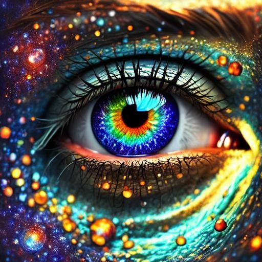 Colorful Eye-Shaped Landscape in Candy Art Style