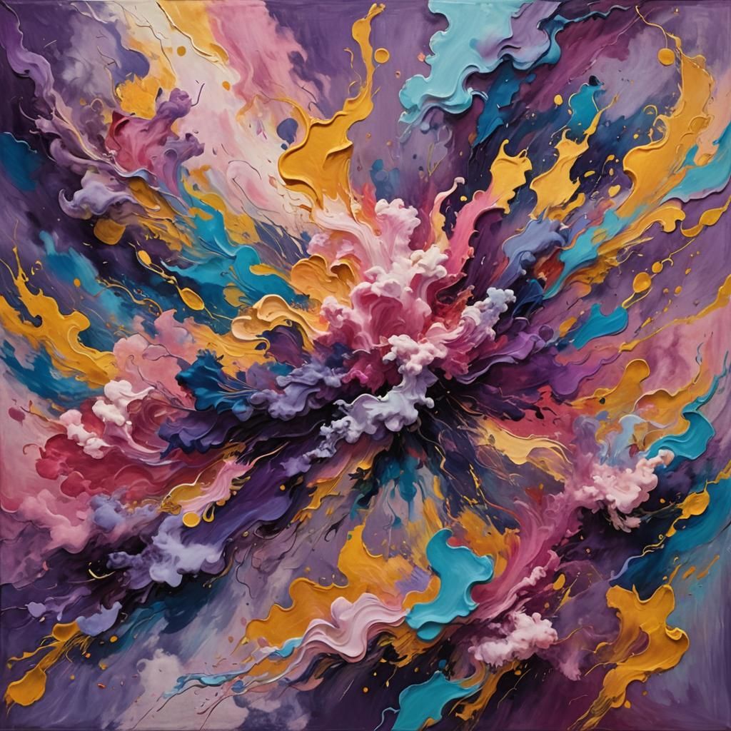 Colorful Cosmos: Expressive Swirling Cloudscape