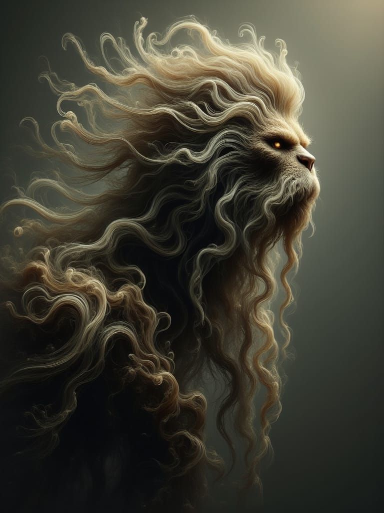 Giant Hairy Cyclops with Sharp Teeth, Dramatic Concept Art
