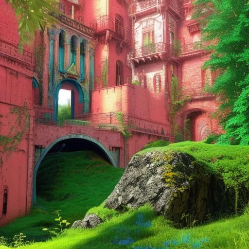 Photorealistic Surreal Landscape in Triadic Colors