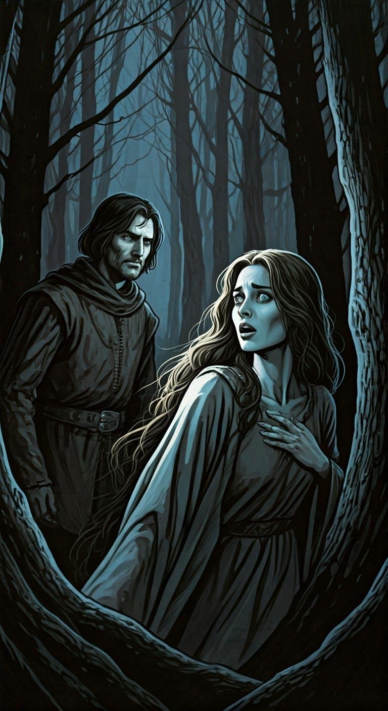 Dark Fantasy Art: Woman Explains Spirit Flight