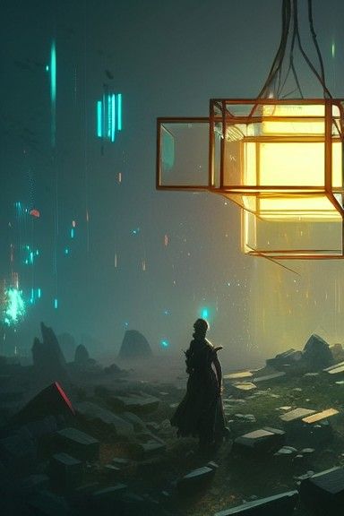 Luminous Cube: Hyperdetailed 3D Dreamcore Rendering