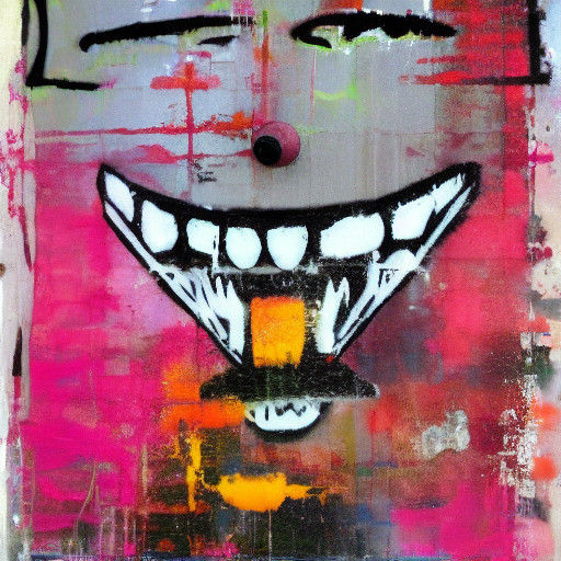Abstract Mouth in Vibrant Pink Hues