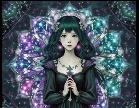 Fairies Singing to the Galaxy in Baroque Style