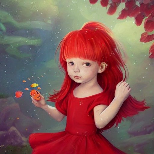 Magical Redhead Fish-Girl in Dittmann Style