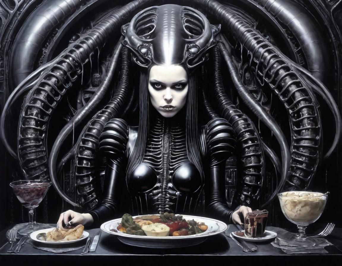 Gothic Gastronomy: A Giger-esque Portrait