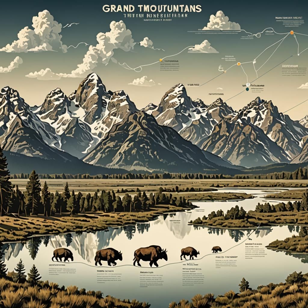 Grand Teton Mountains Evolution Streamgraph Chart