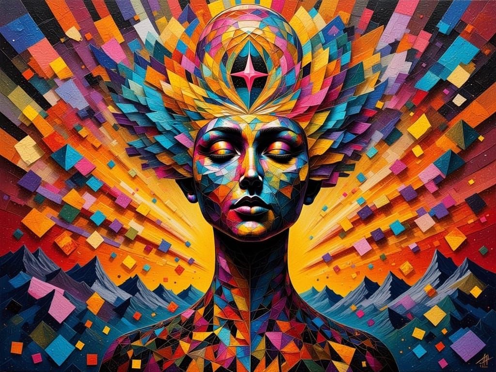 Vibrant Abstract Art in Dynamic Style