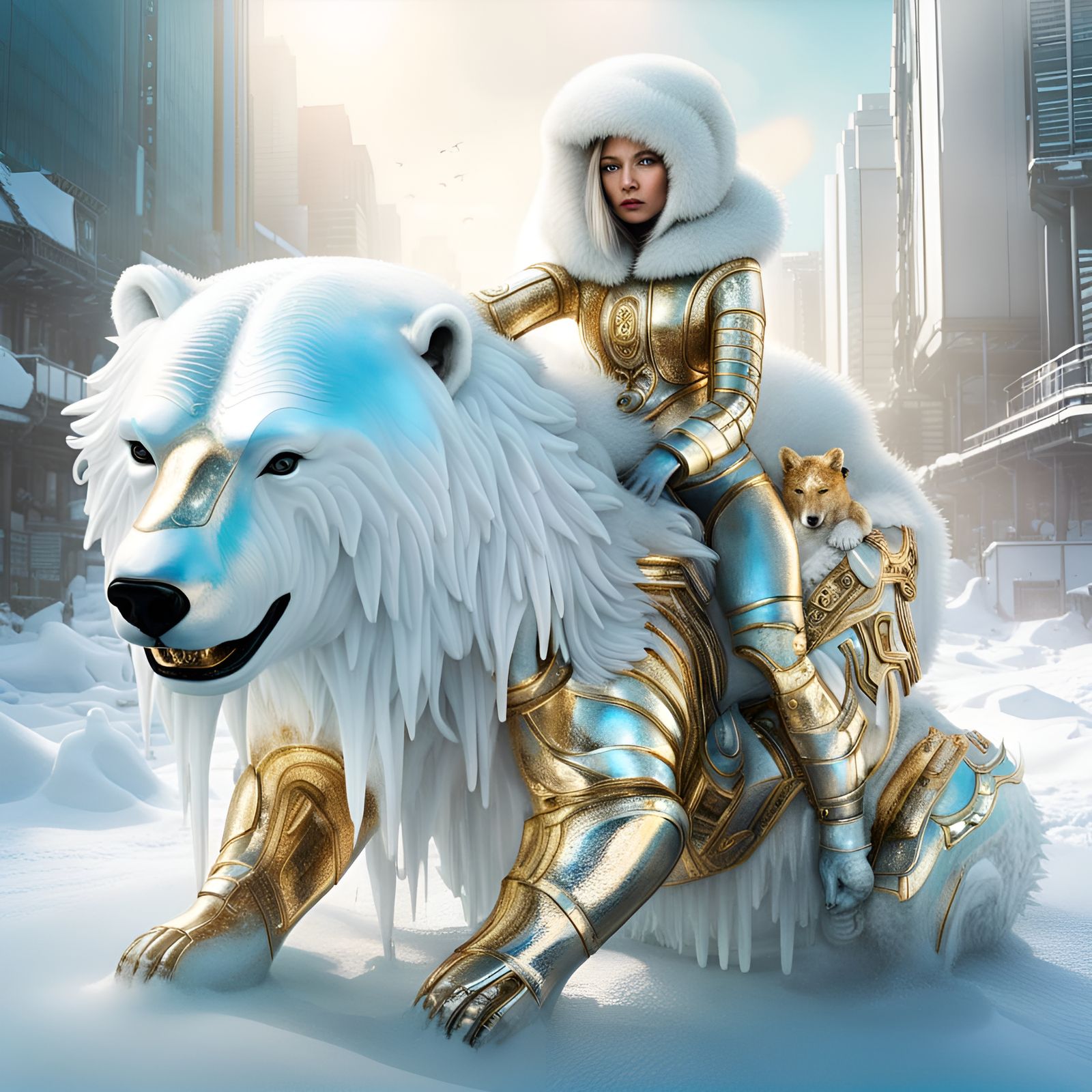 Eskimo & Her Robot Polar Bear.