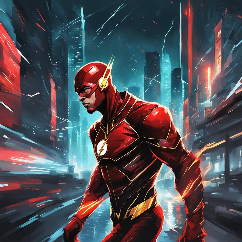 Futuristic Black Flash Time Travel Concept Art
