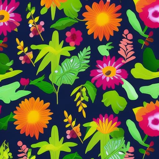 Floral Figures in Vibrant Digital Animation