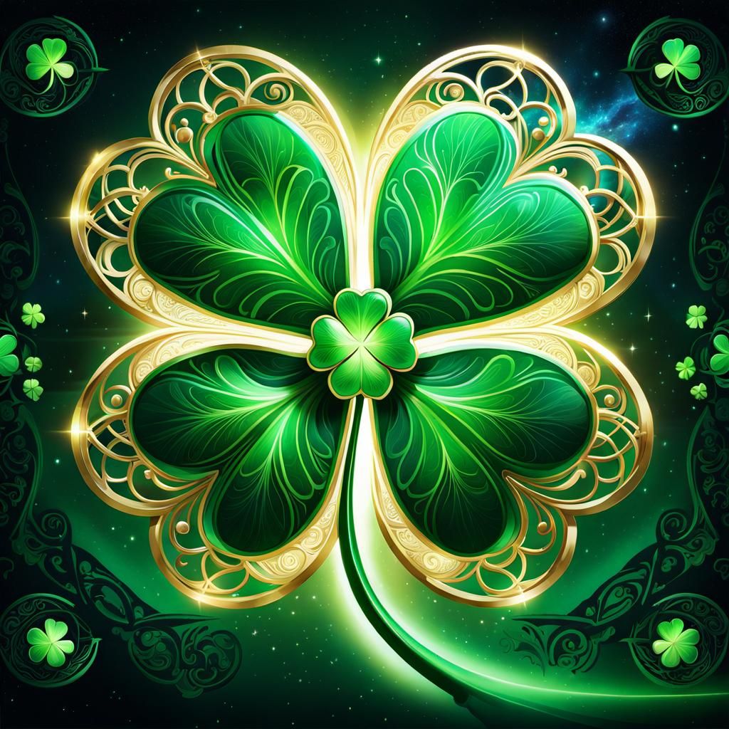 Luminescent Four-Leaf Clover with Galactic Light