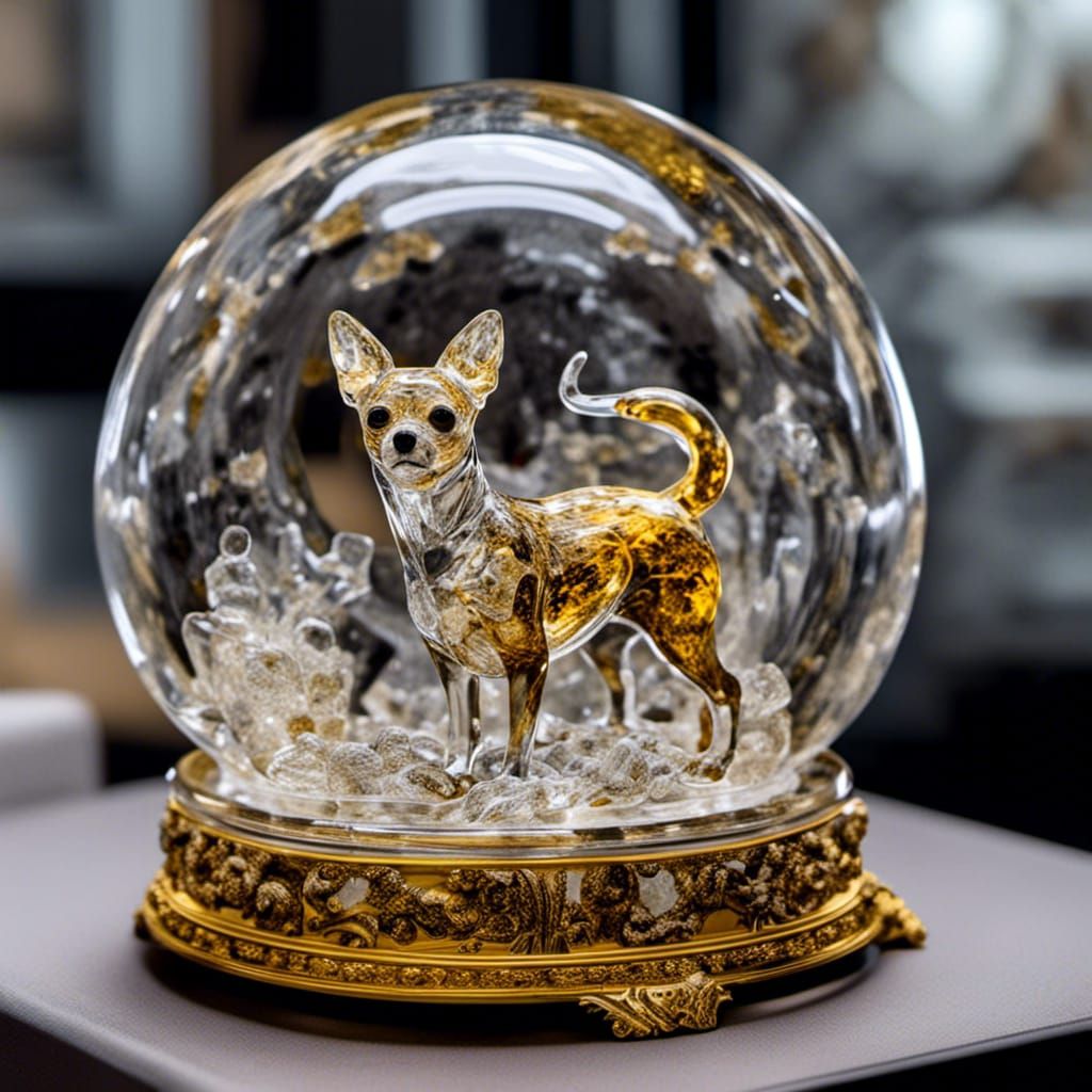 Chihuahua Spirit Form Encased in Glass Dome
