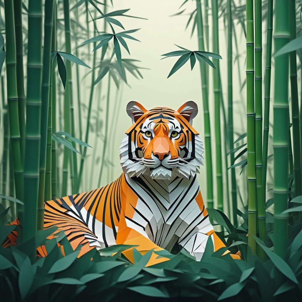 Origami Bengal Tiger