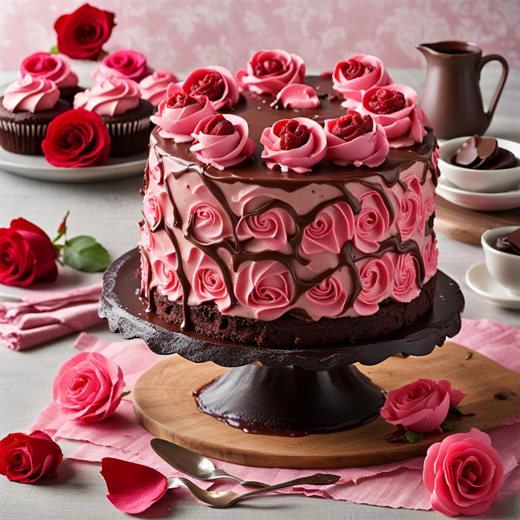 Decadent Chocolate Rose Cake Recipe
